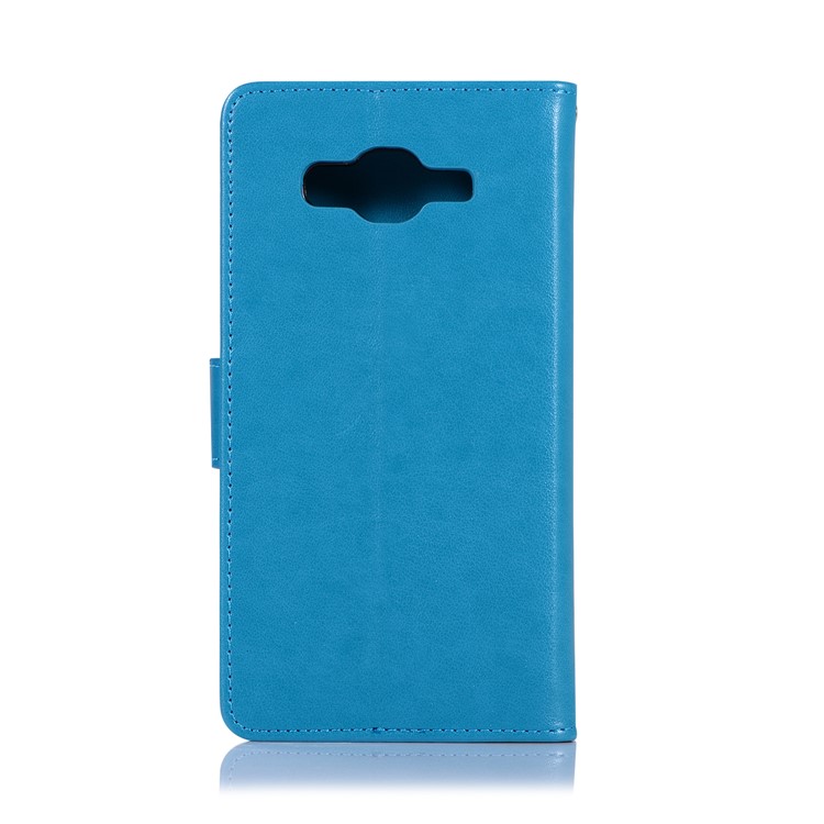 Imprint Dream Catcher Owl Wallet PU Leather Mobile Casing for Samsung Galaxy J2 Prime/Grand Prime Plus/Prime (2016) - Blue-3