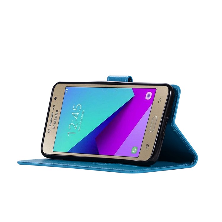 Imprint Dream Catcher Owl Wallet PU Leather Mobile Casing for Samsung Galaxy J2 Prime/Grand Prime Plus/Prime (2016) - Blue-5