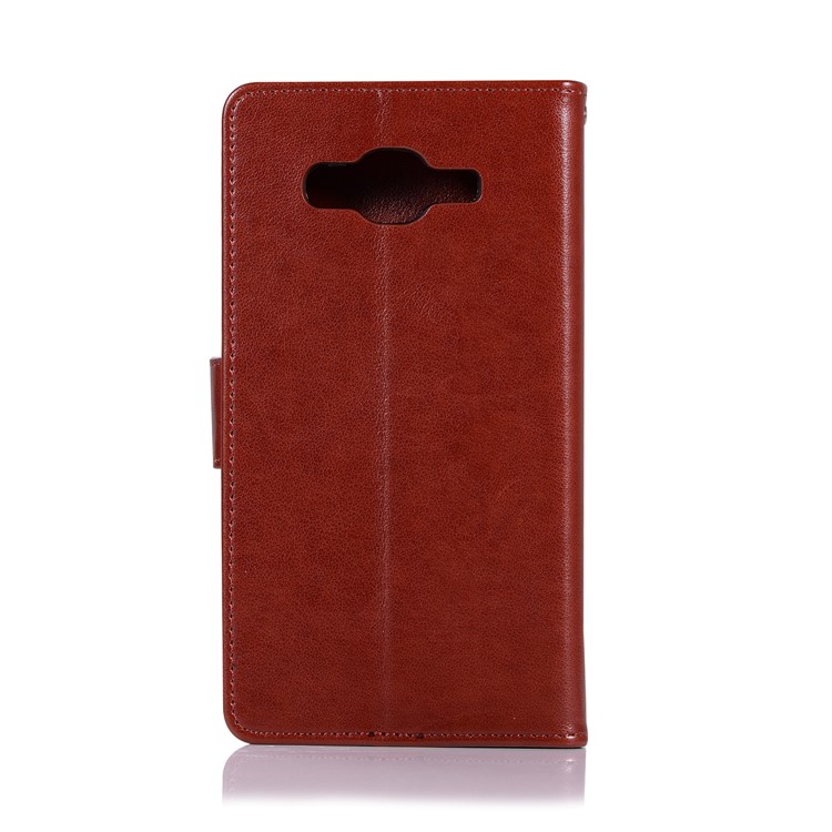 Imprint Dream Catcher Owl Wallet PU Leather Case for Samsung Galaxy J2 Prime/Grand Prime Plus/Prime (2016) - Brown-3