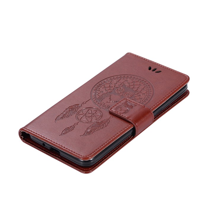 Imprint Dream Catcher Owl Wallet PU Leather Case for Samsung Galaxy J2 Prime/Grand Prime Plus/Prime (2016) - Brown-7