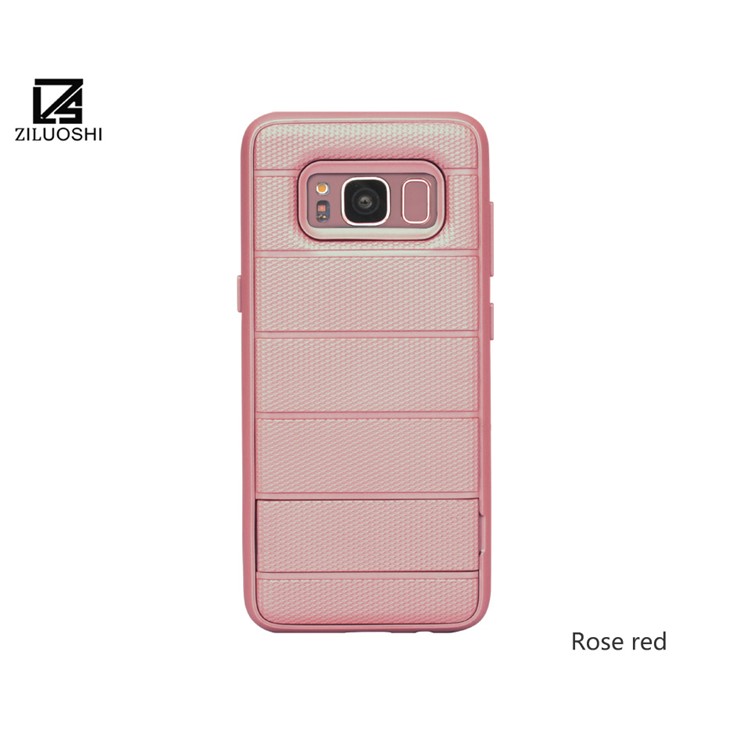 Non-slip TPU+PC Hybrid Mobile Case with Kickstand for Samsung Galaxy S8 G950 - Pink-2