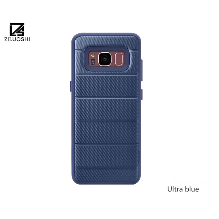 Non-slip TPU+PC Combo Phone Case with Kickstand for Samsung Galaxy S8 G950 - Blue-7