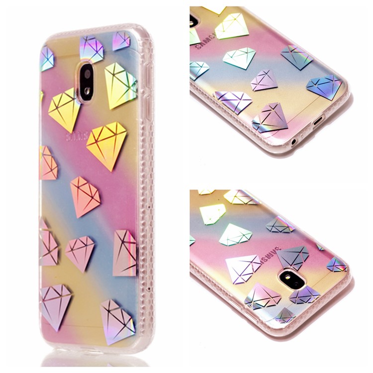

Soft Rainbow Electroplating TPU Protective Case for Samsung Galaxy J3 (2017) EU Version / J3 Pro (2017) - Diamond