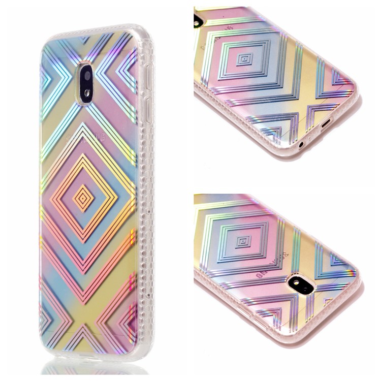 Soft Rainbow Electroplating TPU Protective Shell for Samsung Galaxy J3 (2017) EU Version / J3 Pro (2017) - Square-1