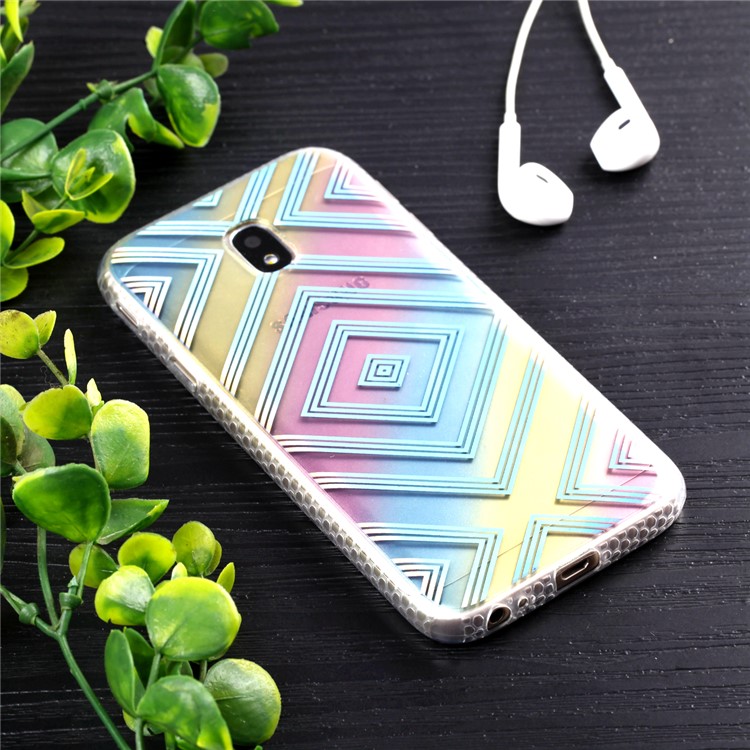 Soft Rainbow Electroplating TPU Protective Shell for Samsung Galaxy J3 (2017) EU Version / J3 Pro (2017) - Square-6