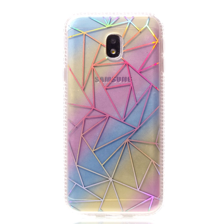 Soft Rainbow Electroplating TPU Protective Cell Phone Case for Samsung Galaxy J3 (2017) EU Version / J3 Pro (2017) - Triangles-2