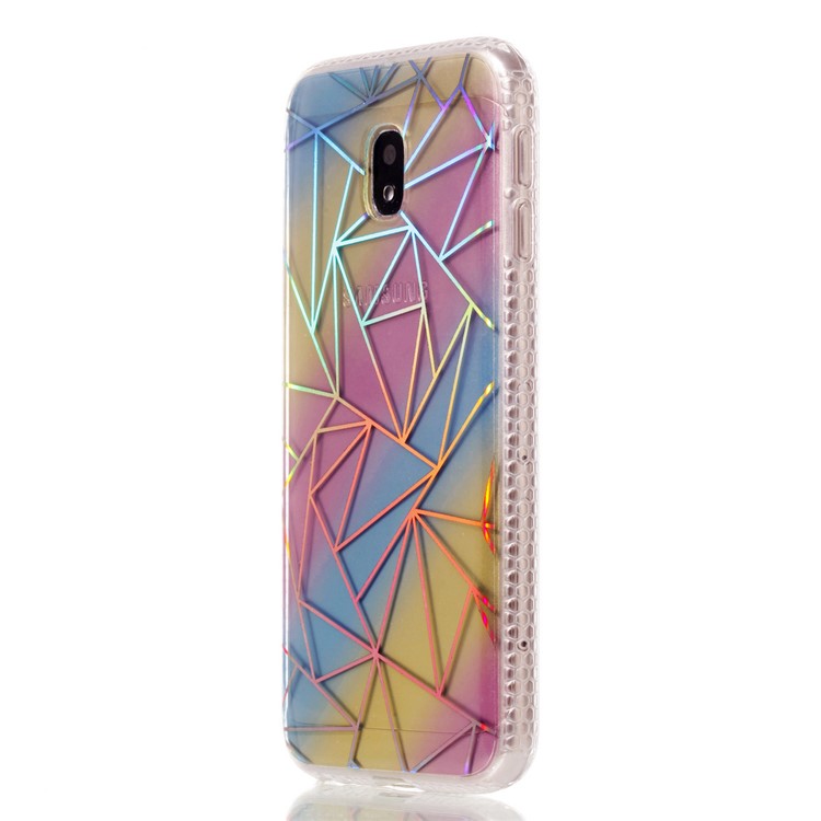 Soft Rainbow Electroplating TPU Protective Cell Phone Case for Samsung Galaxy J3 (2017) EU Version / J3 Pro (2017) - Triangles-3