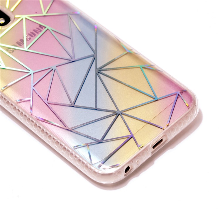 Soft Rainbow Electroplating TPU Protective Cell Phone Case for Samsung Galaxy J3 (2017) EU Version / J3 Pro (2017) - Triangles-4