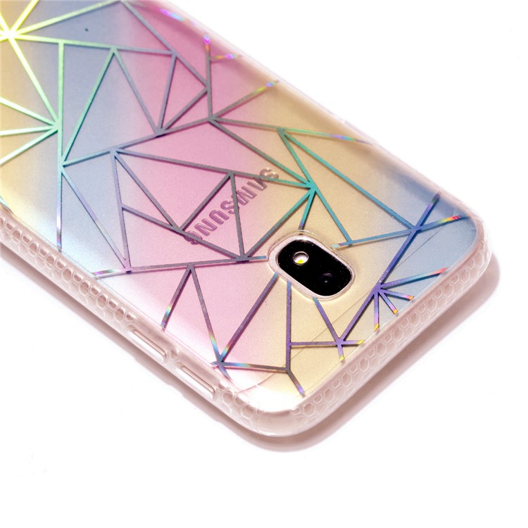 Soft Rainbow Electroplating TPU Protective Cell Phone Case for Samsung Galaxy J3 (2017) EU Version / J3 Pro (2017) - Triangles-5