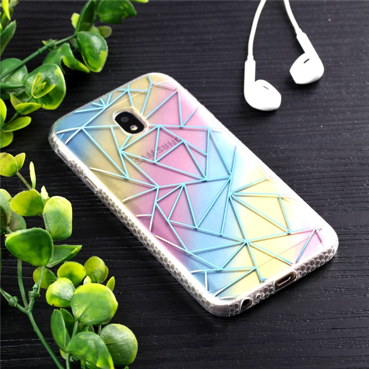 Soft Rainbow Electroplating TPU Protective Cell Phone Case for Samsung Galaxy J3 (2017) EU Version / J3 Pro (2017) - Triangles-6