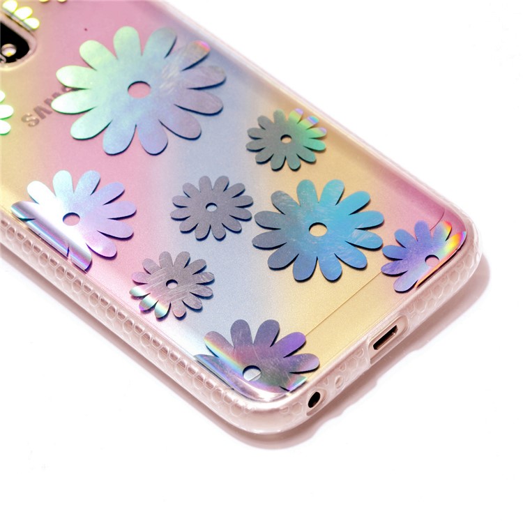 Soft Rainbow Electroplating TPU Protective Cell Phone Cover for Samsung Galaxy J3 (2017) EU Version / J3 Pro (2017) - Flowers-4