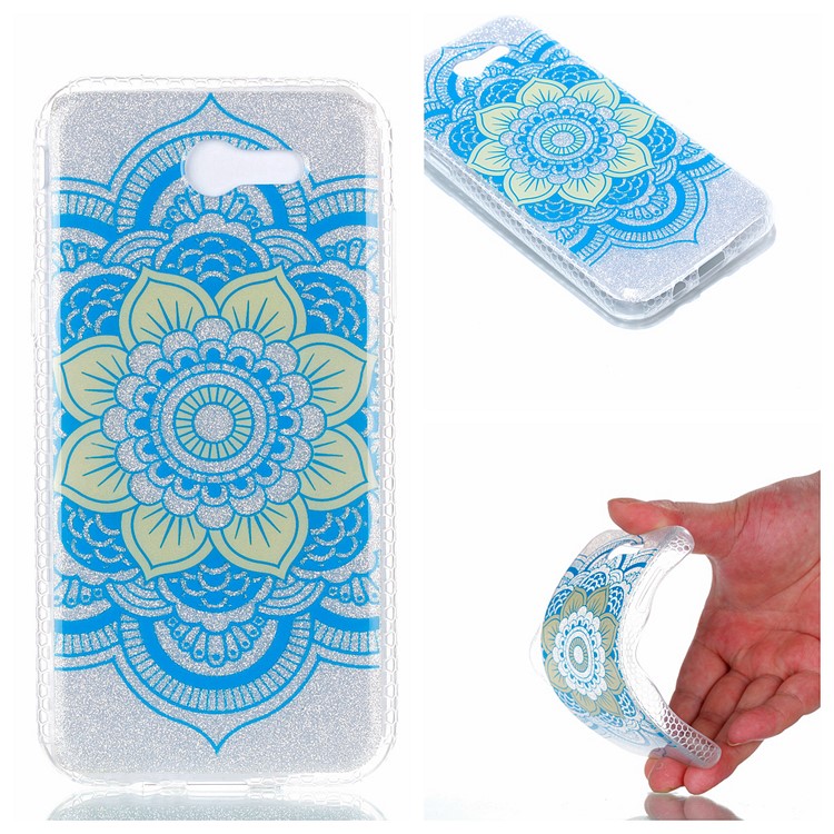 Glitter Powder IMD TPU Phone Cover for Samsung Galaxy J3 (2017) EU Version/J3 Pro (2017) - Mandala Flower-1