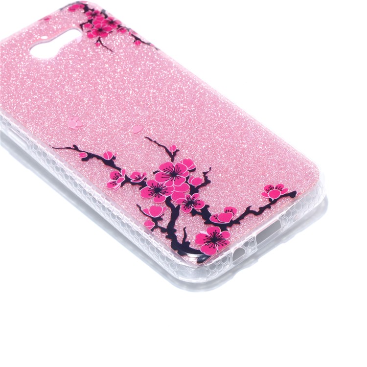 IMD Flash Powder TPU Back Cover Accessory for Samsung Galaxy J3 (2017) EU Version/J3 Pro (2017) - Plum Blossom-4