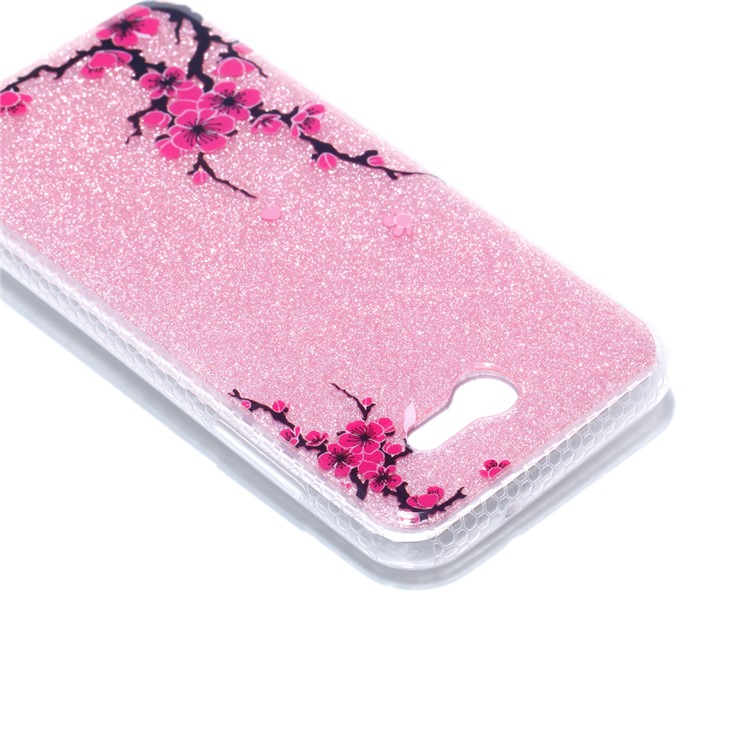 IMD Flash Powder TPU Back Cover Accessory for Samsung Galaxy J3 (2017) EU Version/J3 Pro (2017) - Plum Blossom-5