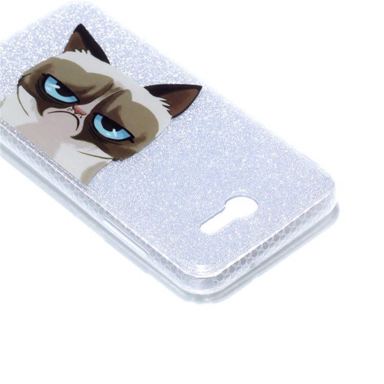 Patterned Glitter Powder TPU IMD Phone Cover for Samsung Galaxy J3 (2017) EU Version/J3 Pro (2017) - Adorable Cat-5