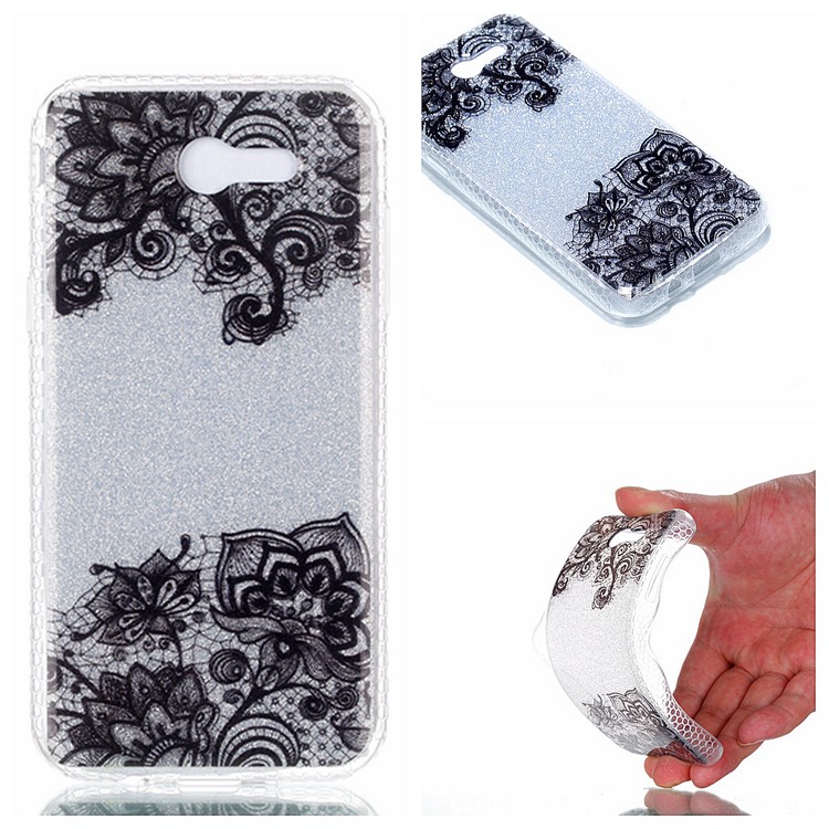 Glitter Powder IMD Soft TPU Back Case Accessory for Samsung Galaxy J3 (2017) EU Version/J3 Pro (2017) - Lace-1