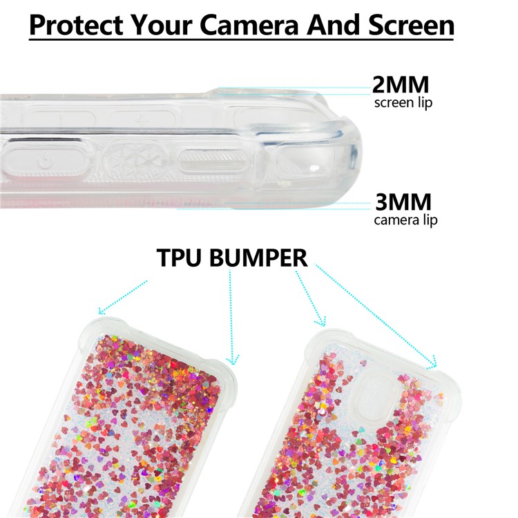 Dynamic Glitter Powder Sequins TPU Shockproof Case for Samsung Galaxy J5 Pro (2017) / J5 (2017) EU Version - Red-2