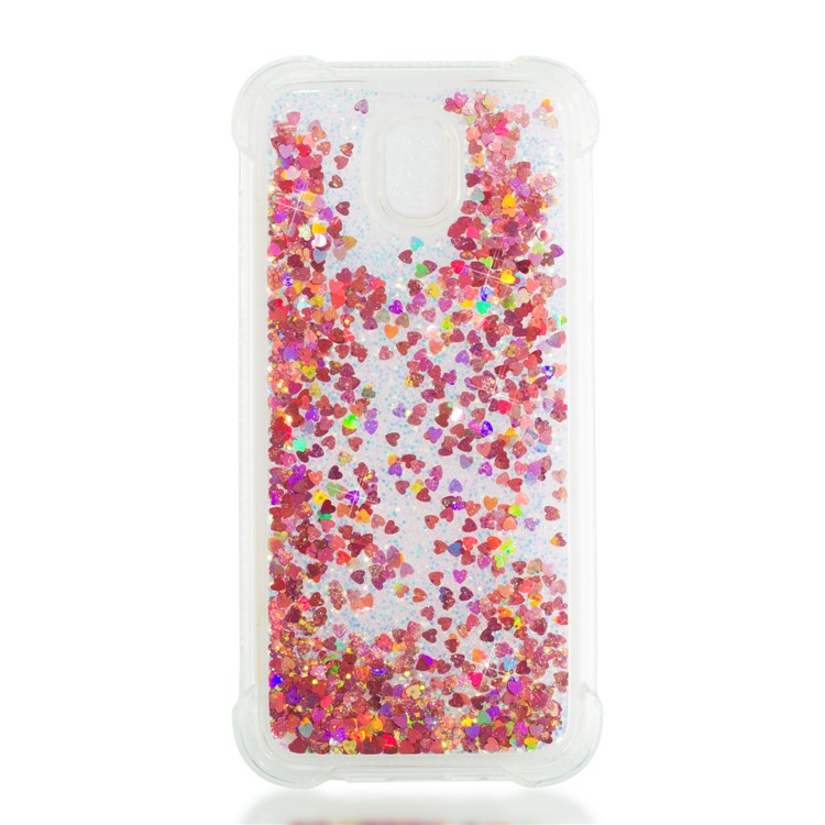 Dynamic Glitter Powder Sequins TPU Shockproof Case for Samsung Galaxy J5 Pro (2017) / J5 (2017) EU Version - Red-4