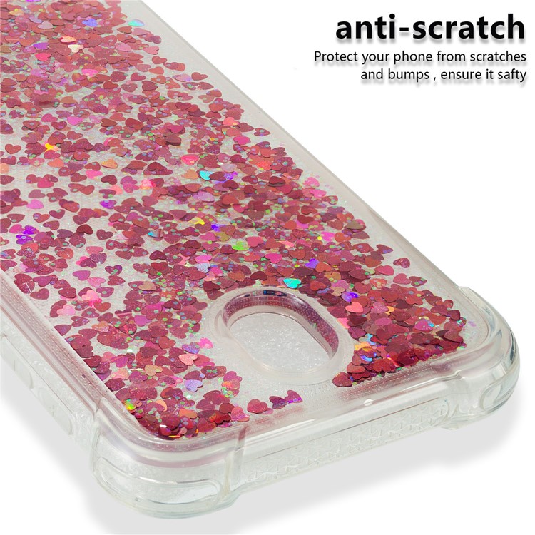 Dynamic Glitter Powder Sequins Shockproof TPU Gel Case for Samsung Galaxy J7 (2017) EU Version/J7 Pro (2017) - Red-3