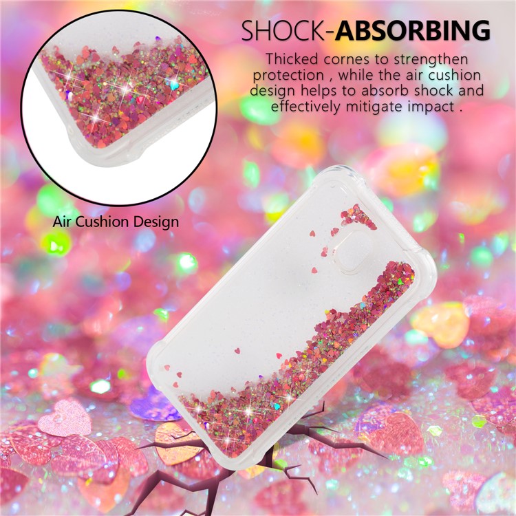 Dynamic Glitter Powder Sequins Shockproof TPU Gel Case for Samsung Galaxy J7 (2017) EU Version/J7 Pro (2017) - Red-5