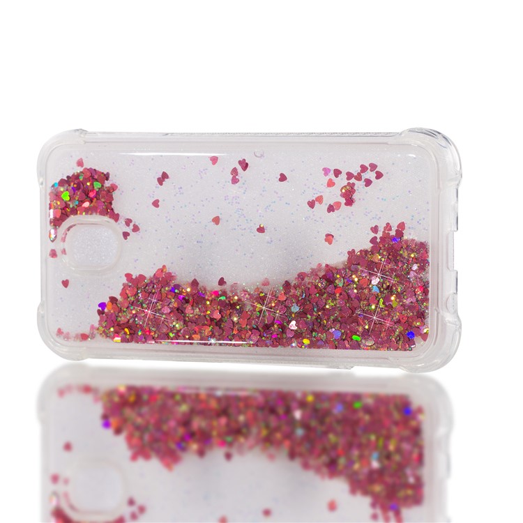 Dynamic Glitter Powder Sequins Shockproof TPU Gel Case for Samsung Galaxy J7 (2017) EU Version/J7 Pro (2017) - Red-6