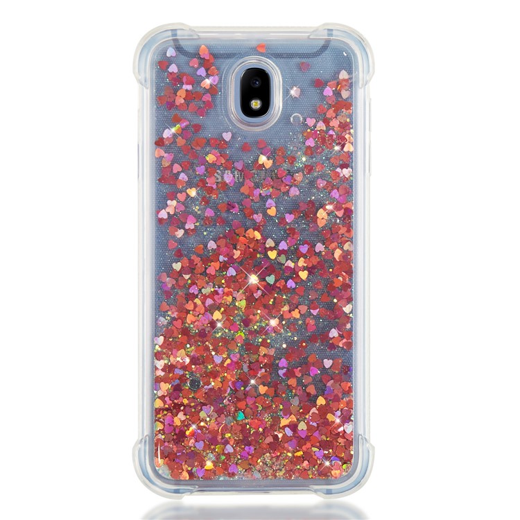 Dynamic Glitter Powder Sequins Shockproof TPU Gel Case for Samsung Galaxy J7 (2017) EU Version/J7 Pro (2017) - Red-8