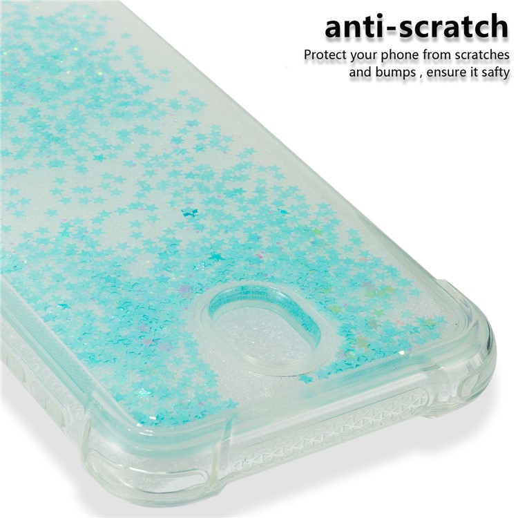 Dynamic Glitter Powder Sequins Shockproof TPU Gel Casing for Samsung Galaxy J7 (2017) EU Version/J7 Pro (2017) - Baby Blue-3