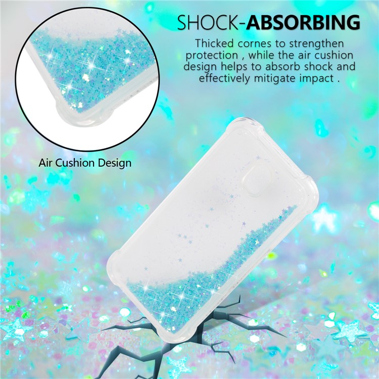 Dynamic Glitter Powder Sequins Shockproof TPU Gel Casing for Samsung Galaxy J7 (2017) EU Version/J7 Pro (2017) - Baby Blue-5