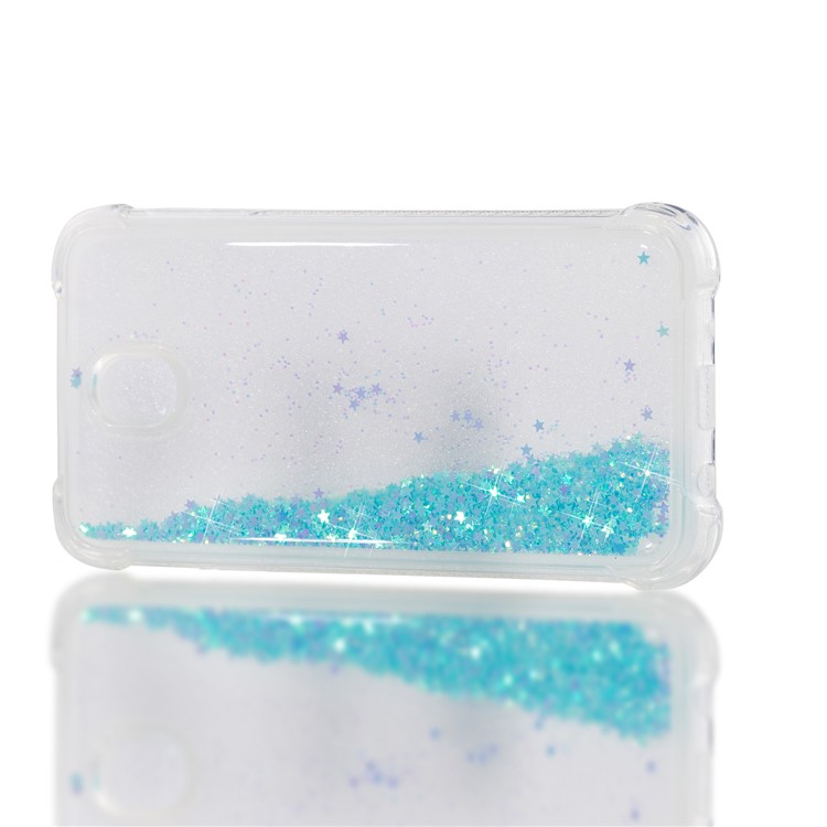 Dynamic Glitter Powder Sequins Shockproof TPU Gel Casing for Samsung Galaxy J7 (2017) EU Version/J7 Pro (2017) - Baby Blue-6