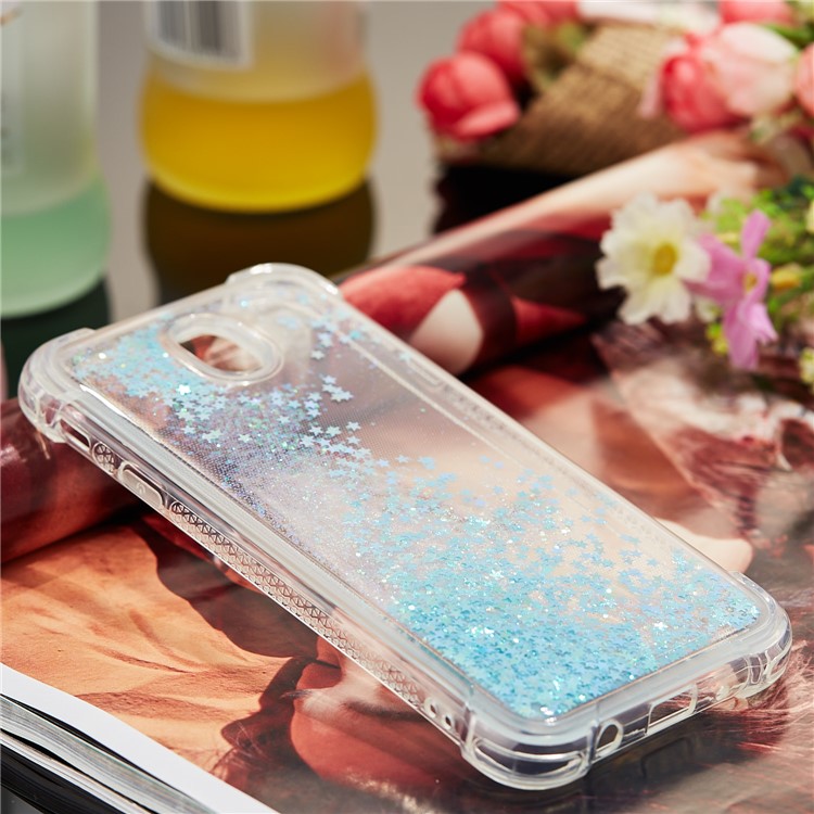 Dynamic Glitter Powder Sequins Shockproof TPU Gel Casing for Samsung Galaxy J7 (2017) EU Version/J7 Pro (2017) - Baby Blue-7