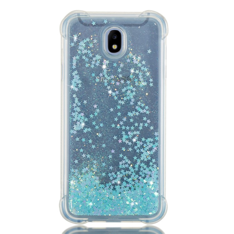 Dynamic Glitter Powder Sequins Shockproof TPU Gel Casing for Samsung Galaxy J7 (2017) EU Version/J7 Pro (2017) - Baby Blue-8