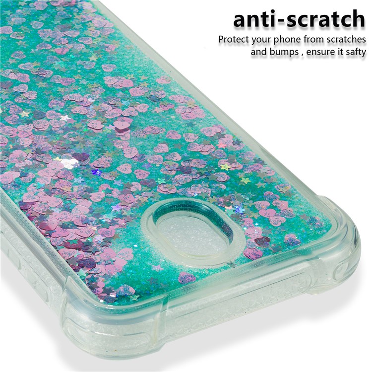 Dynamic Glitter Powder Sequins Shockproof TPU Gel Mobile Phone Case for Samsung Galaxy J7 (2017) EU Version/J7 Pro (2017) - Cyan-3