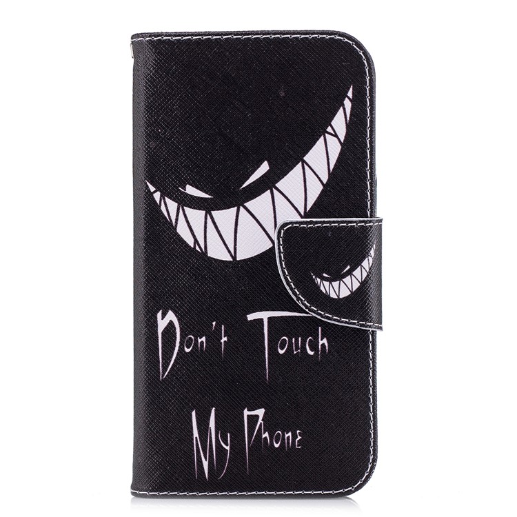 Pattern Printing Leather Wallet Cover for Samsung Galaxy J2 Pro 2018 - Do not Touch My Phone-2