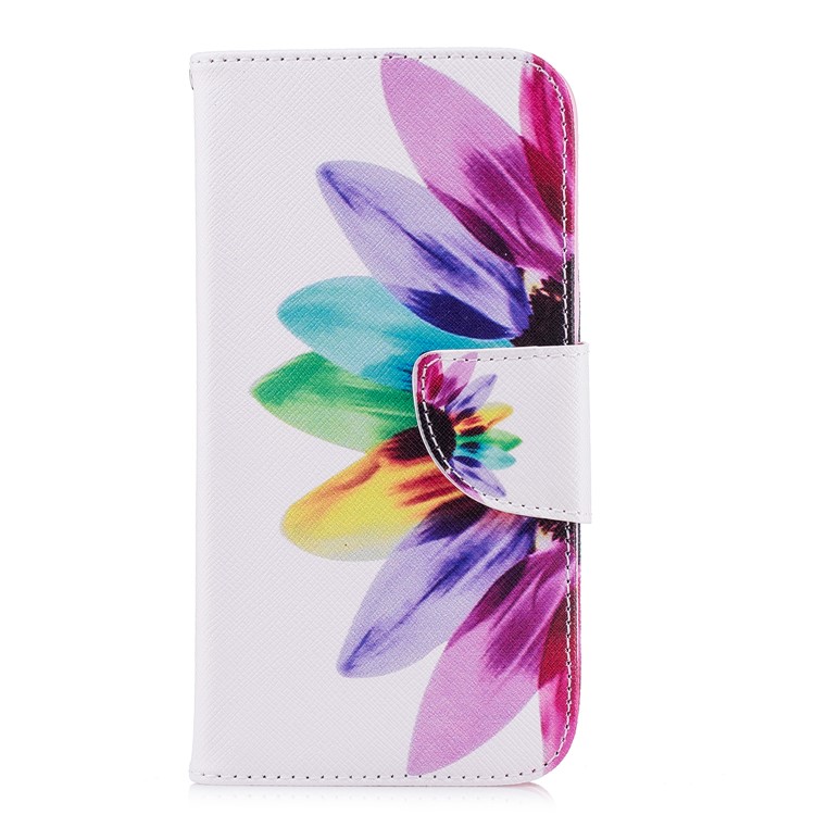 Pattern Printing Cell Phone Leather Wallet Case for Samsung Galaxy J2 Pro 2018 - Colorful Petals-2