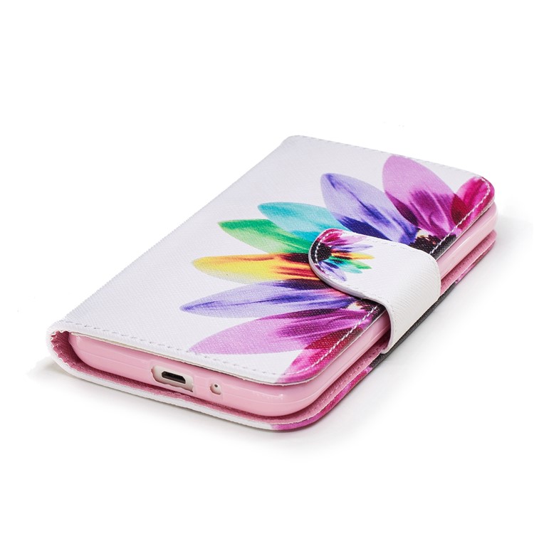 Pattern Printing Cell Phone Leather Wallet Case for Samsung Galaxy J2 Pro 2018 - Colorful Petals-6
