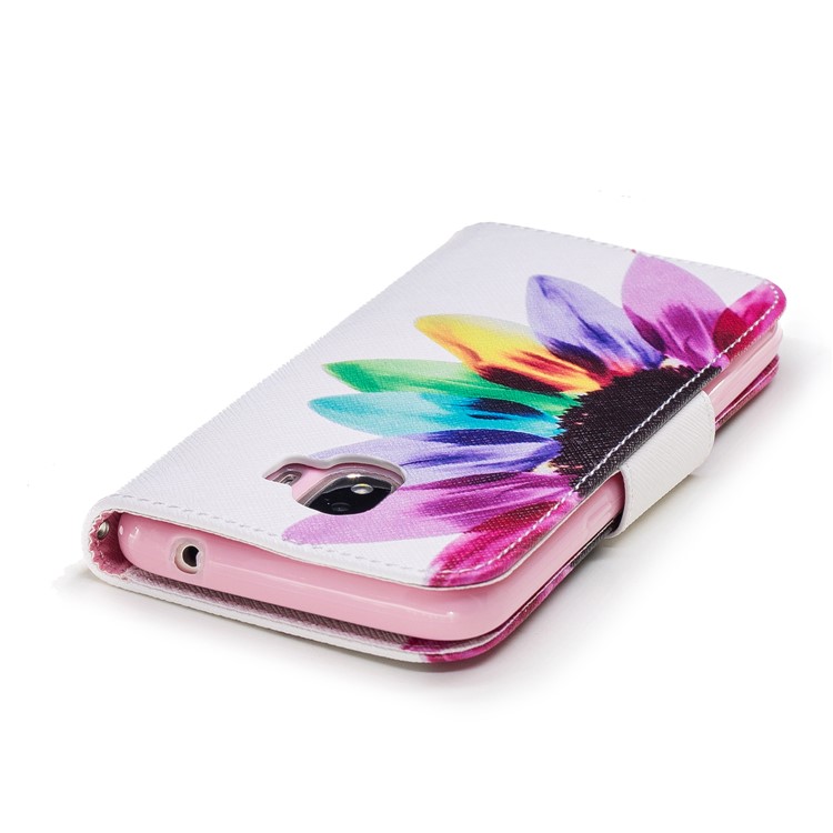 Pattern Printing Cell Phone Leather Wallet Case for Samsung Galaxy J2 Pro 2018 - Colorful Petals-7