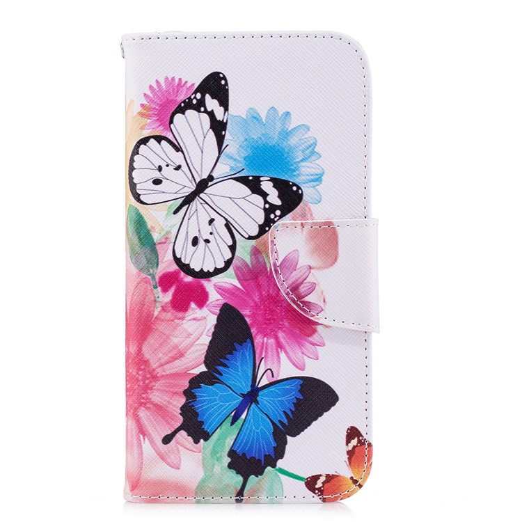 Pattern Printing Magnetic Leather Wallet Case for Samsung Galaxy J2 Pro 2018 - Vivid Butterflies-2
