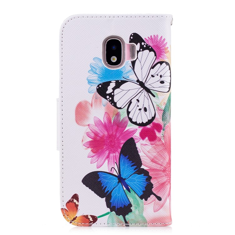 Pattern Printing Magnetic Leather Wallet Case for Samsung Galaxy J2 Pro 2018 - Vivid Butterflies-3