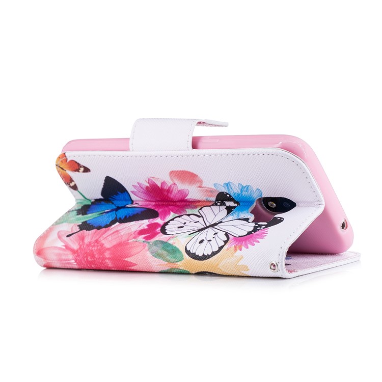 Pattern Printing Magnetic Leather Wallet Case for Samsung Galaxy J2 Pro 2018 - Vivid Butterflies-4