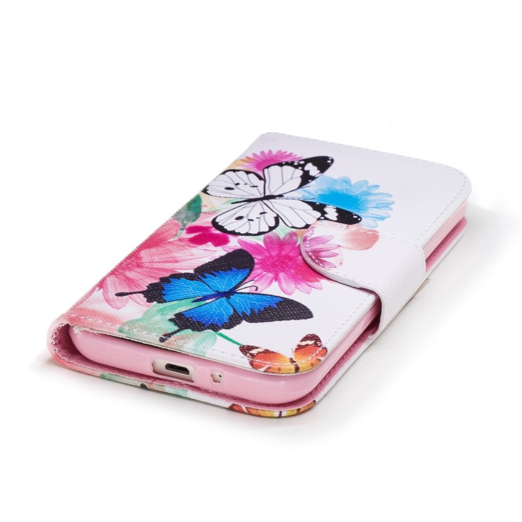Pattern Printing Magnetic Leather Wallet Case for Samsung Galaxy J2 Pro 2018 - Vivid Butterflies-6