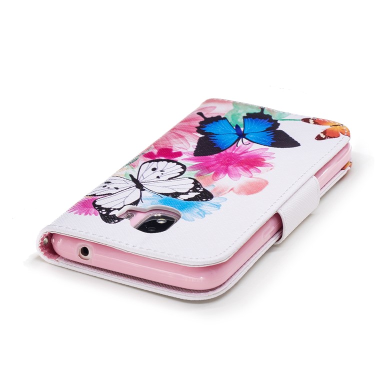 Pattern Printing Magnetic Leather Wallet Case for Samsung Galaxy J2 Pro 2018 - Vivid Butterflies-7