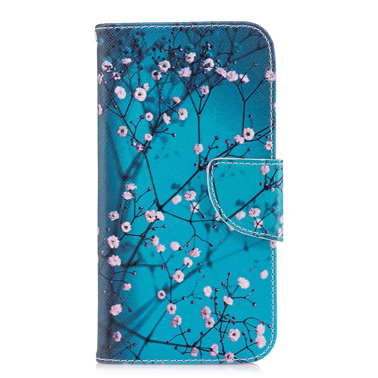 Pattern Printing Magnetic Leather Stand Case for Samsung Galaxy J2 Pro 2018 - Tree with Flowers-2