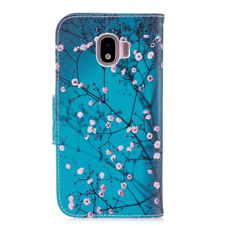 Pattern Printing Magnetic Leather Stand Case for Samsung Galaxy J2 Pro 2018 - Tree with Flowers-3