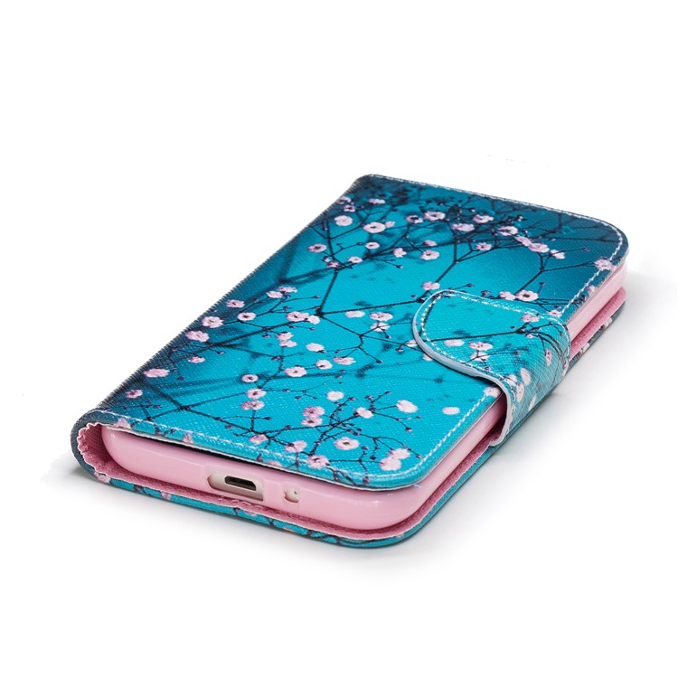 Pattern Printing Magnetic Leather Stand Case for Samsung Galaxy J2 Pro 2018 - Tree with Flowers-6