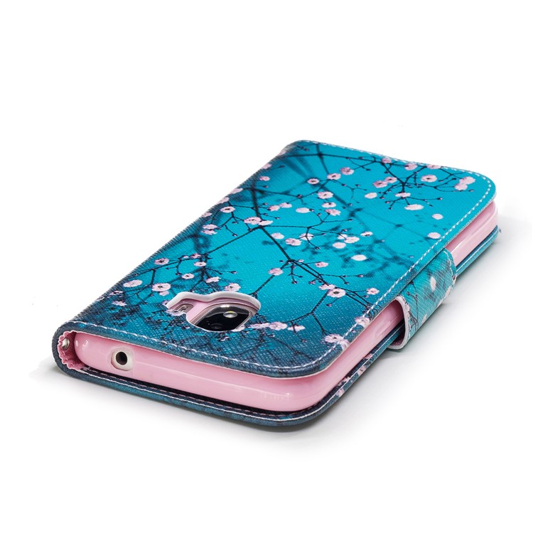 Pattern Printing Magnetic Leather Stand Case for Samsung Galaxy J2 Pro 2018 - Tree with Flowers-7