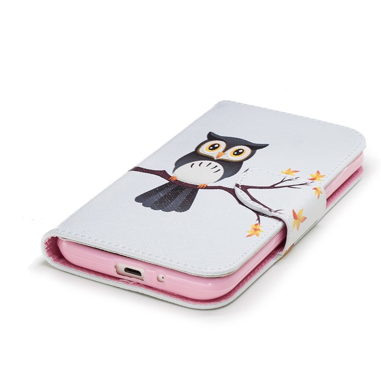 Pattern Printing Wallet Leather Case Cover with Stand for Samsung Galaxy J2 Pro 2018 - Owl Standing on Branch-6