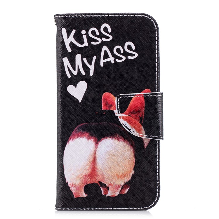 Pattern Printing Wallet Leather Cellphone Cover with Stand for Samsung Galaxy J2 Pro 2018 - Kiss My Ass-2