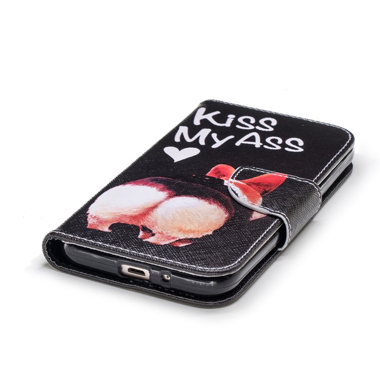 Pattern Printing Wallet Leather Cellphone Cover with Stand for Samsung Galaxy J2 Pro 2018 - Kiss My Ass-6