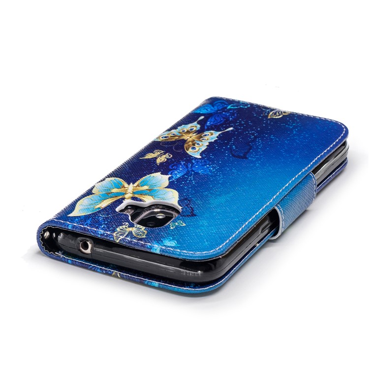 Pattern Printing Wallet Leather Phone Accessory Cover with Stand for Samsung Galaxy J2 Pro 2018 - Blue Butterflies-7