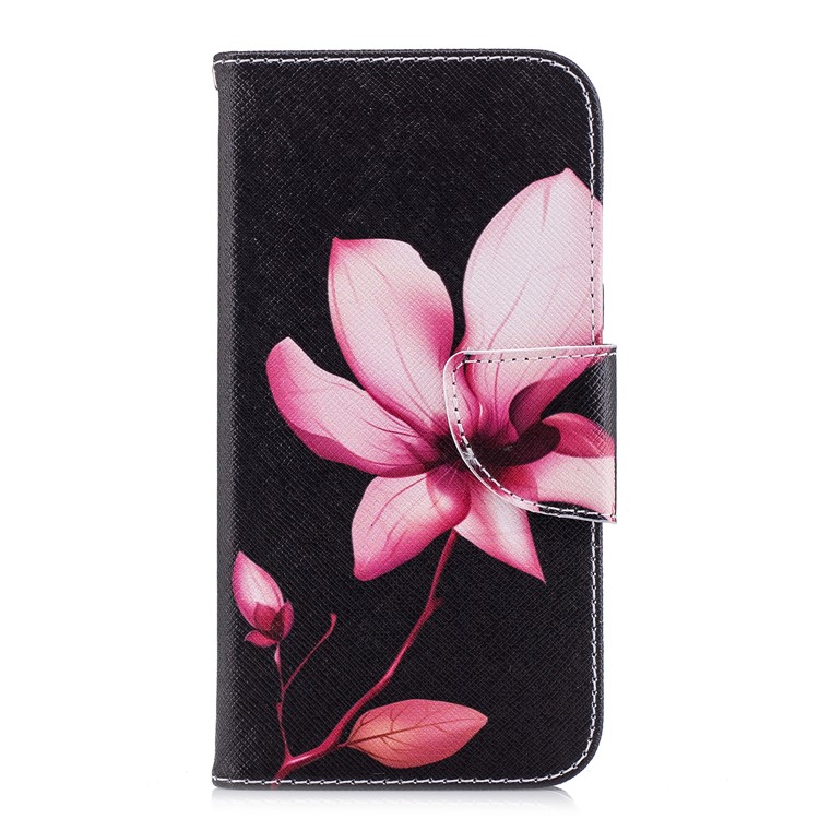 Pattern Printing Wallet Leather Phone Accessory Case with Stand for Samsung Galaxy J2 Pro 2018 - Flower Pattern-2